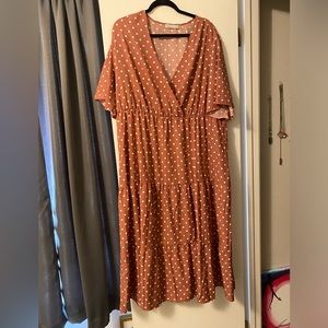 Pink polka dot dress